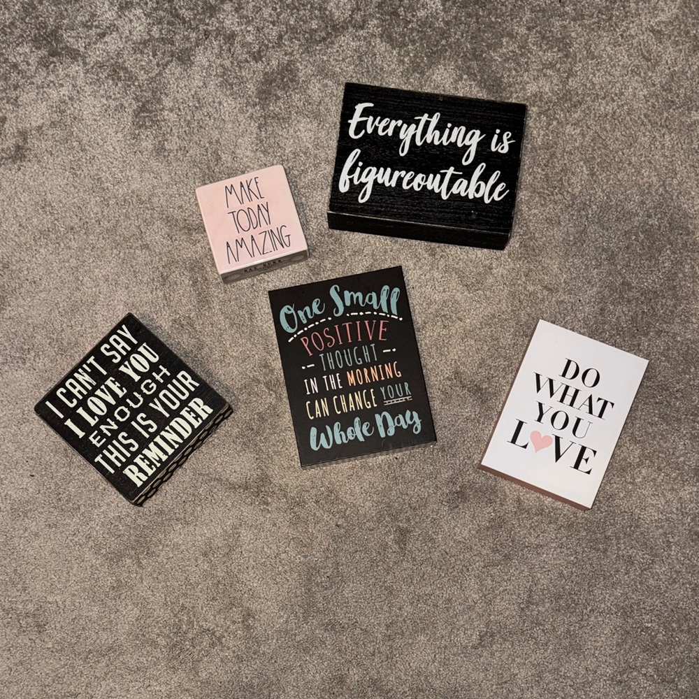 Motivational Quote Block Decor